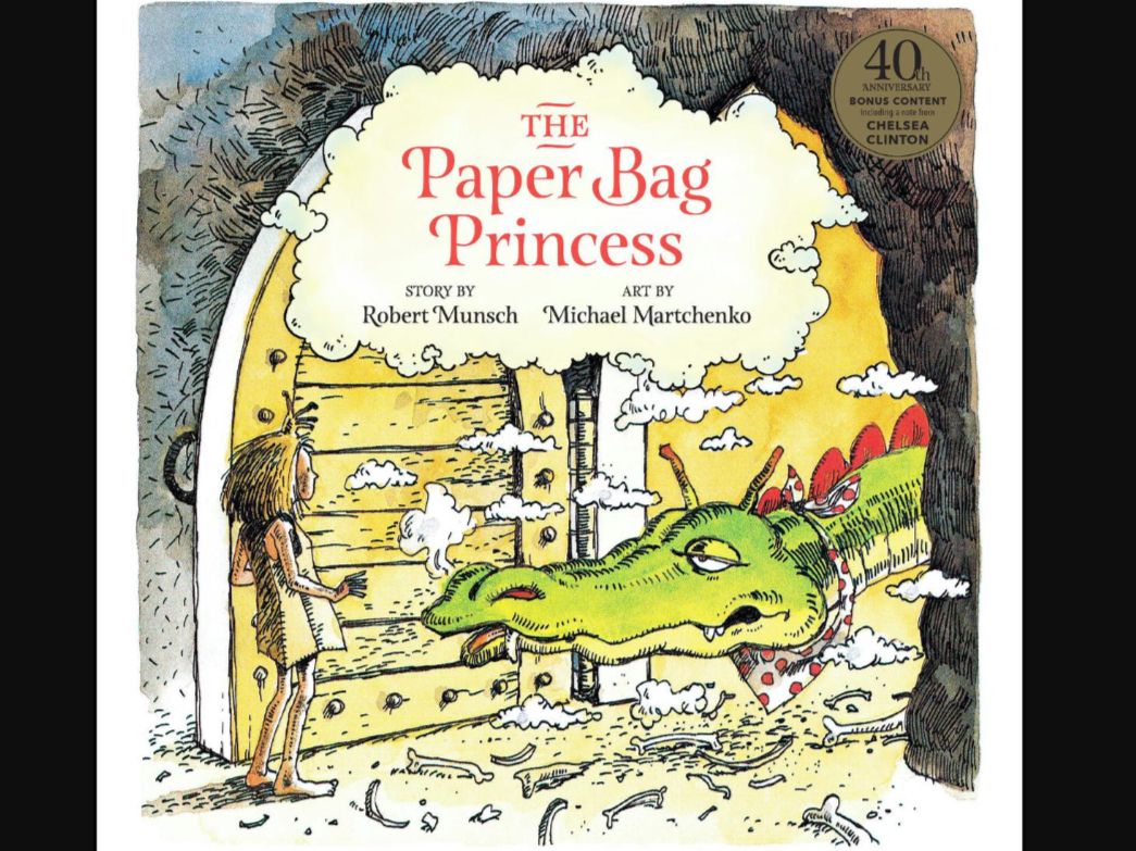  The cover of The Paper Bag Princess, by Robert Munsch with art by Michael Martchenko.